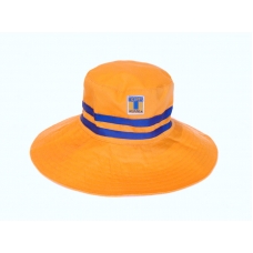 Sombrero playero de dama amarillo tigres